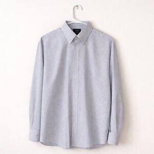 Nordstrom Men’s Shop Button Down Shirt 16.5 34/35 Gray & White Stripe